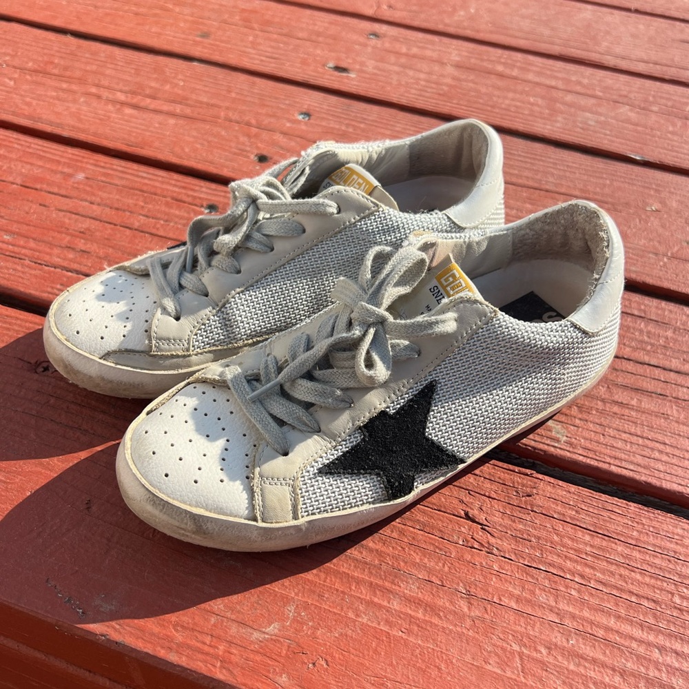 Golden goose mesh sneakers with black star